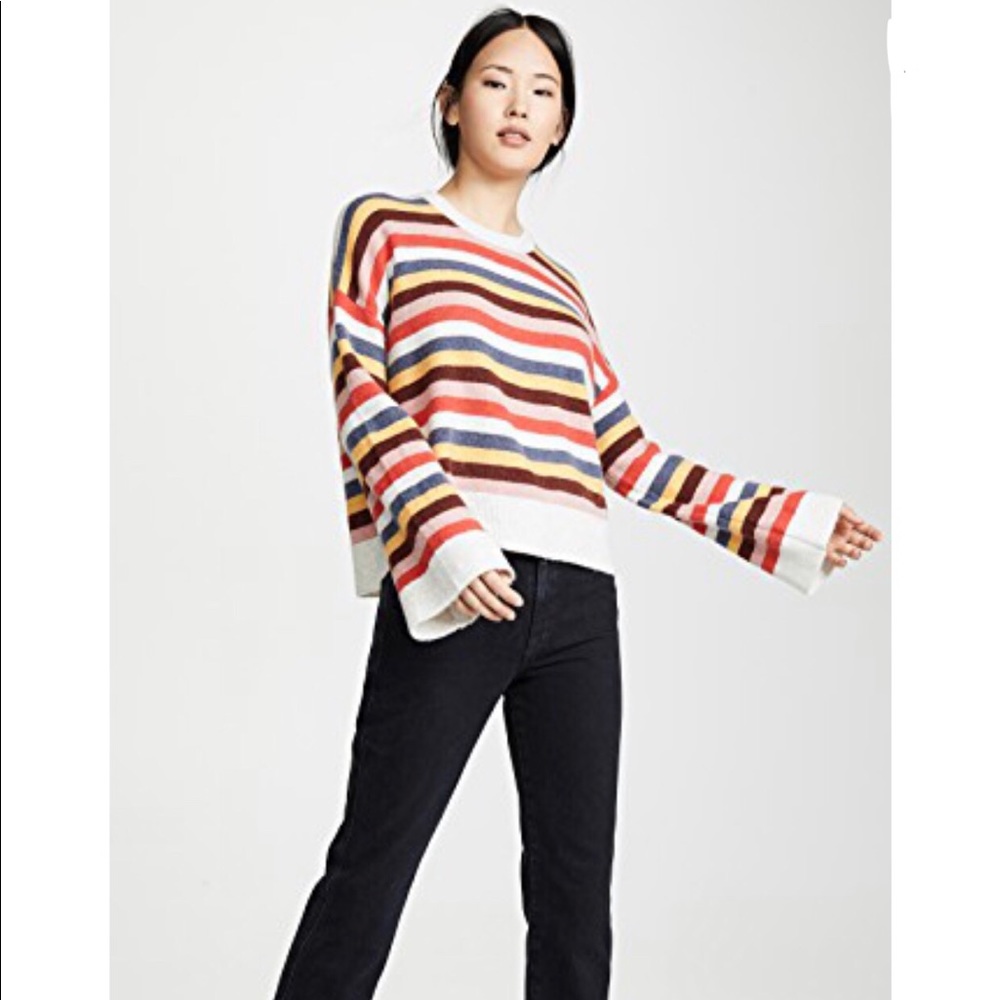 Madewell Cardiff Stripe Crewneck Sweater Size: S